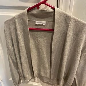 Calvin klein silver shrug sweater